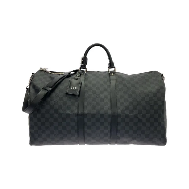 Louis Vuitton Damier Graphite Keepall Bandouliere 55 Boston Bag in Grey Coated canvas from The Reluxe