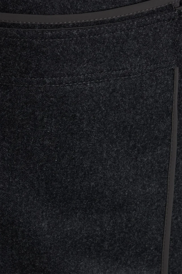 Brunello Cucinelli Wool-Flannel Midi Wrap Skirt in Charcoal, photo 4 of 4 from THE OUTNET