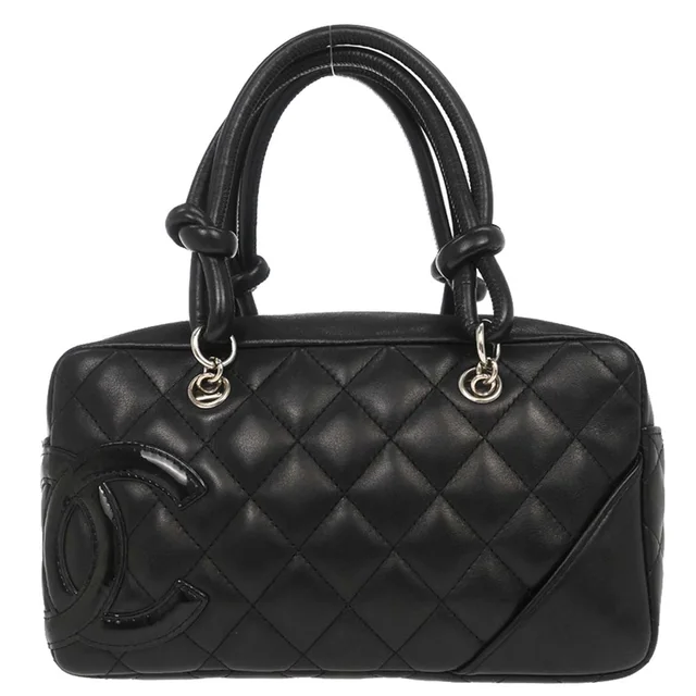 Chanel 2006-2008 Black Calfskin Cambon Ligne Handbag in Black Calfskin from AMORE Vintage Tokyo
