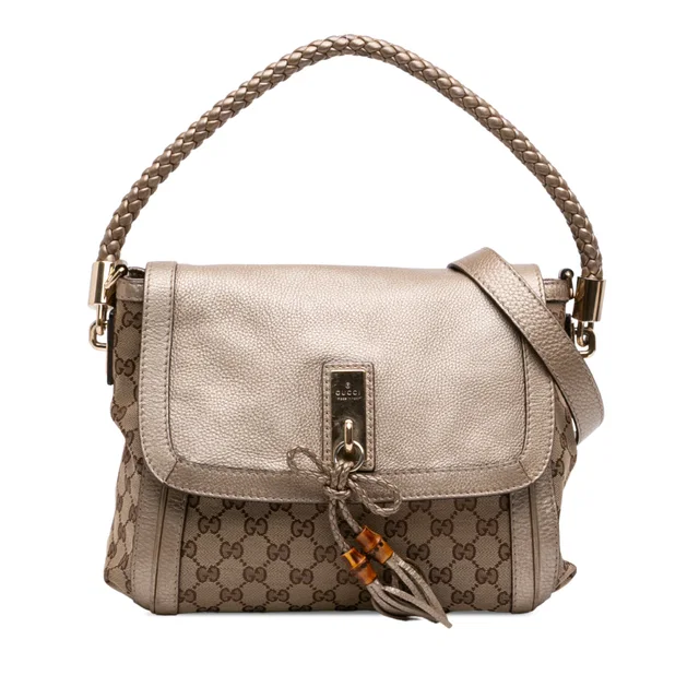 Beige Gucci GG Canvas Bella Flap Satchel in Beige Canvas from Designer Revival, photo 1 of 1