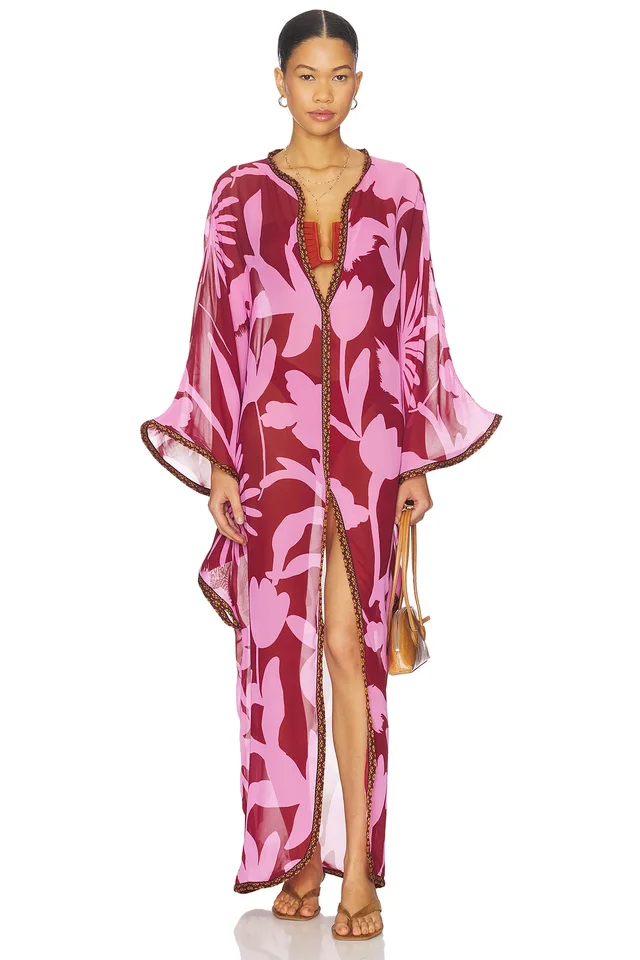 eywasouls malibu Jaya Dress in Red Wine Pink Delight, photo 2 of 4 from REVOLVE (Canada)