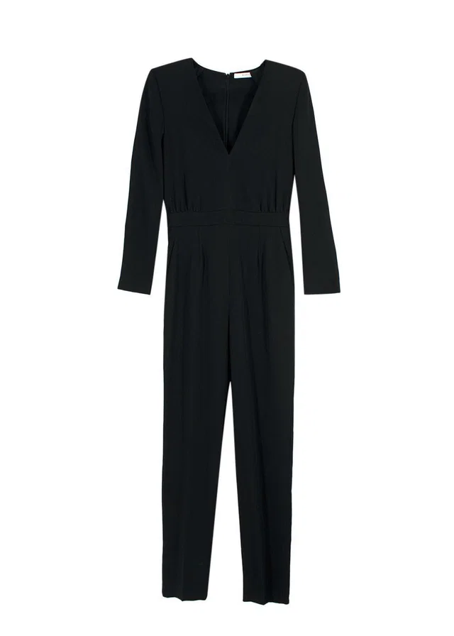 Givenchy Black Longsleeve Tailored Jumpsuit in Black Wool from HEWI