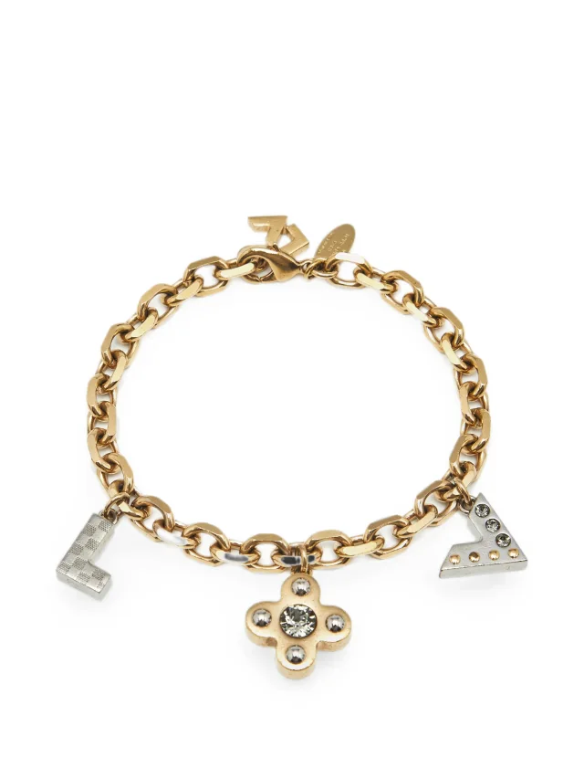 Louis Vuitton Pre-Owned Love Letter Crystal Charm Bracelet | Gold | FARFETCH in Gold from Farfetch