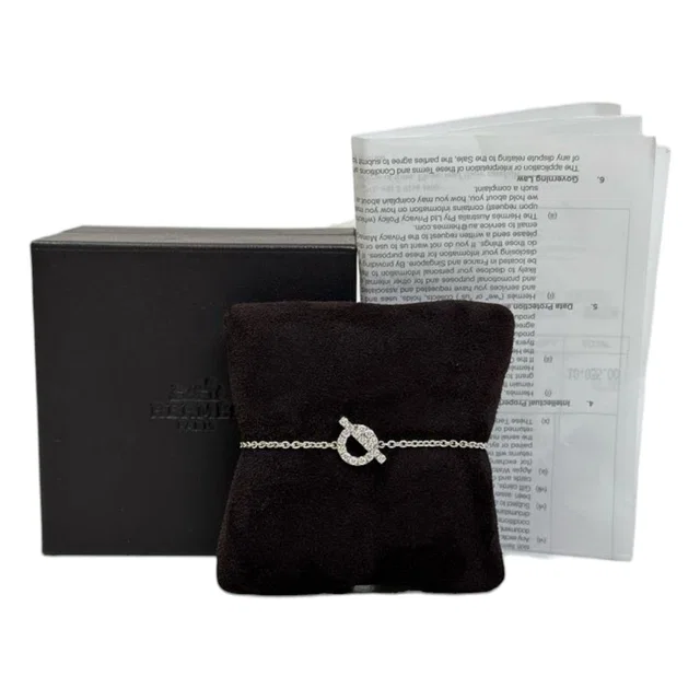 Hermès White Gold & Diamond Finesse Bracelet in White from Luxury Promise
