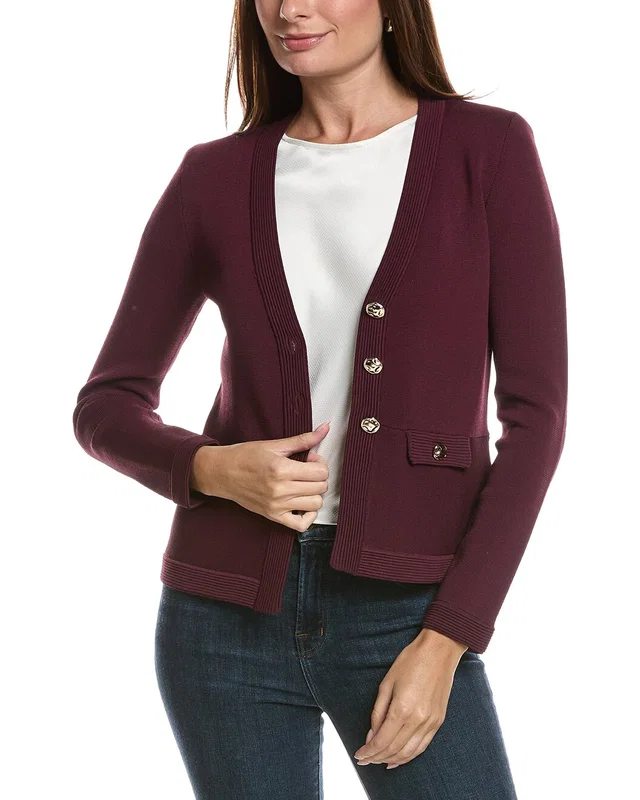 Elie Elie Tahari V-Neck Knit Suit Blazer, image 1 of 1 from Rue La La