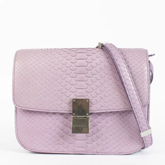 Celine Lilac Python Medium Classic Bag in Purple Python from Labellov