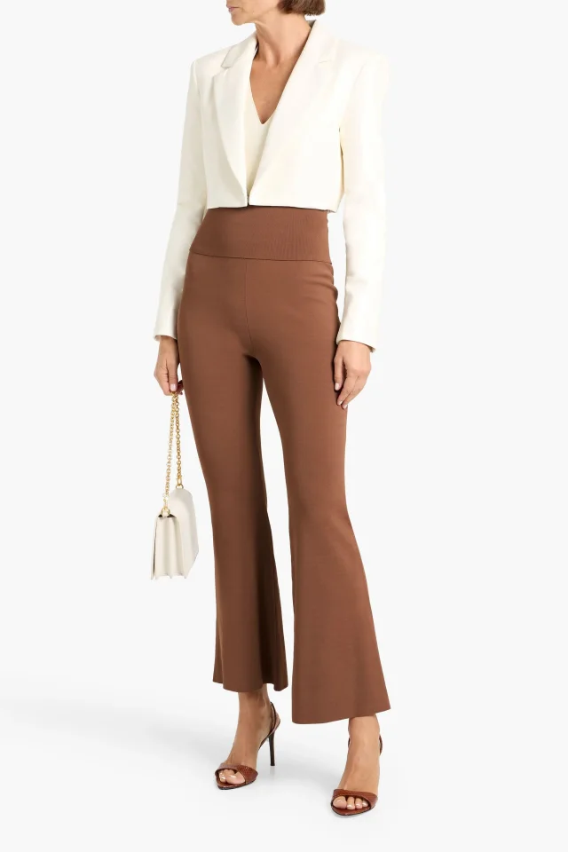 Stella McCartney Stretch-Knit Flared Pants in Brown, photo 2 of 4 from THE OUTNET