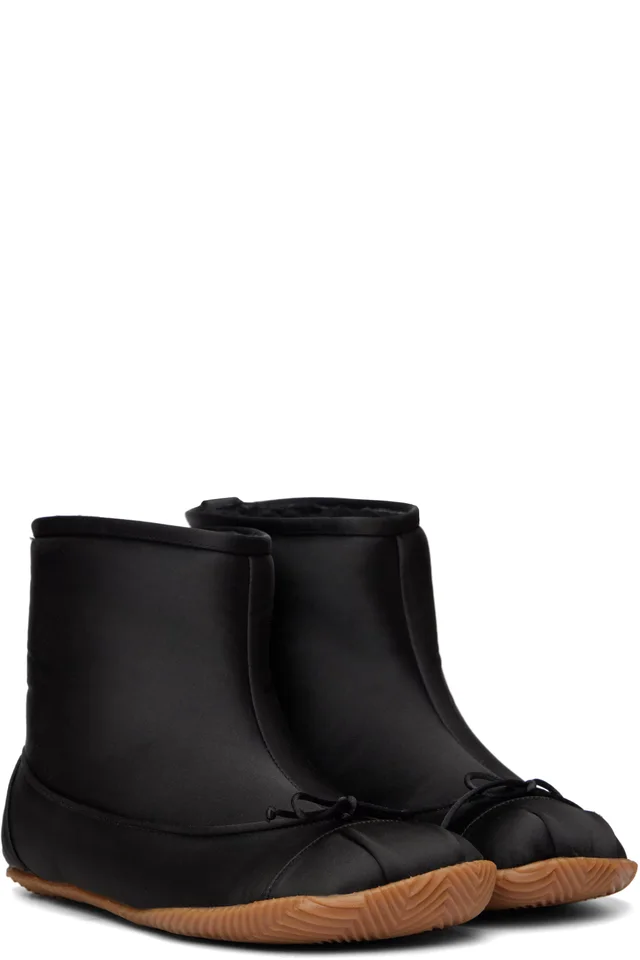 ABRA Black Satin Baby Boots, photo 4 of 5 from SSENSE