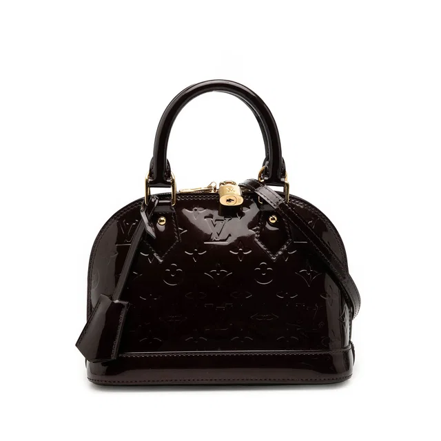 Purple Louis Vuitton Monogram Vernis Alma BB Satchel in Purple Leather from Designer Revival