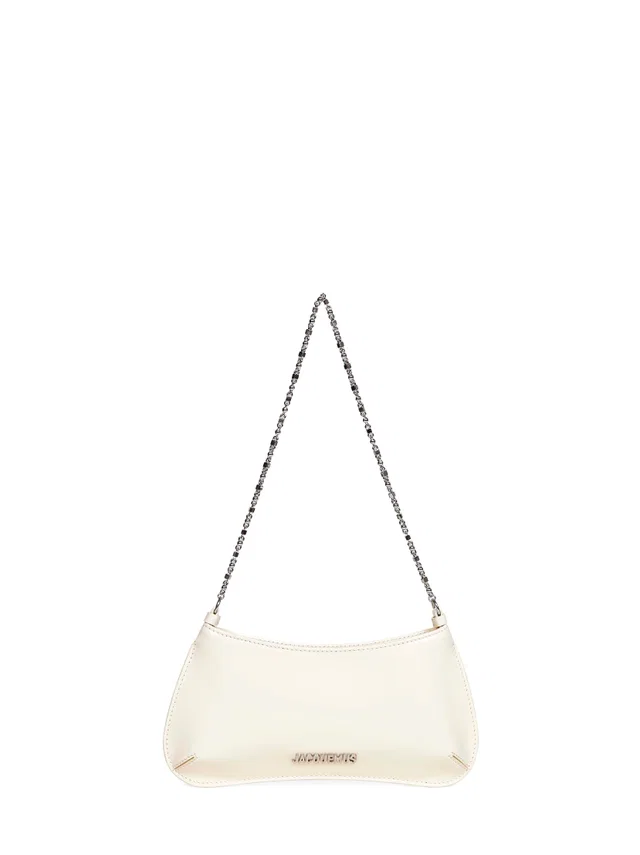 Jacquemus Bisou Chaîne Shoulder Bag — White Calf Leather in White Calfskin from HEWI