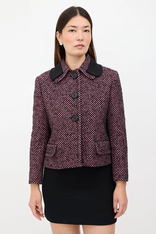 Prada 2015 Wool Tweed Jacket in Tweed from VSP Consignment