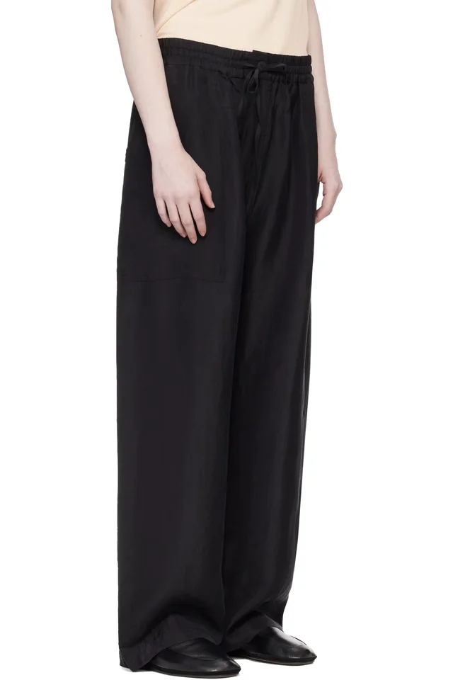 Studio Nicholson Black Capel Twill Trousers, photo 2 of 4 from SSENSE