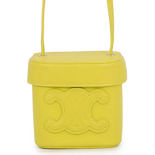 Celine Cuil Triomphe Box Shoulder Yellow199263DU3 Leather Size Small in Leather from GALLERY RARE
