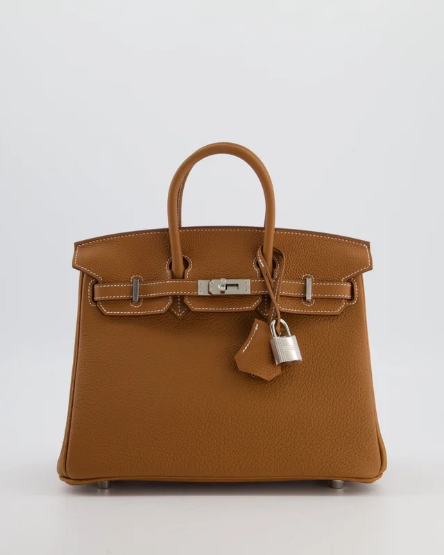 HOT* Hermès Birkin 25 Retourne Bag in Gold Togo leather from Sellier