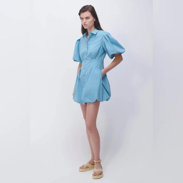 SIMKHAI Powder Blue Puff-Sleeve Mini Dress in blue from Poshmark