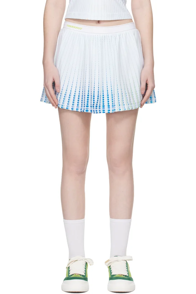 White Tennis Printed Racer Miniskirt, image 1 of 1 from SSENSE