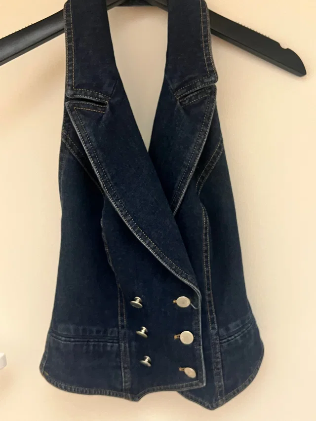 Dior naked back denim top in Denim from Luxury Promise