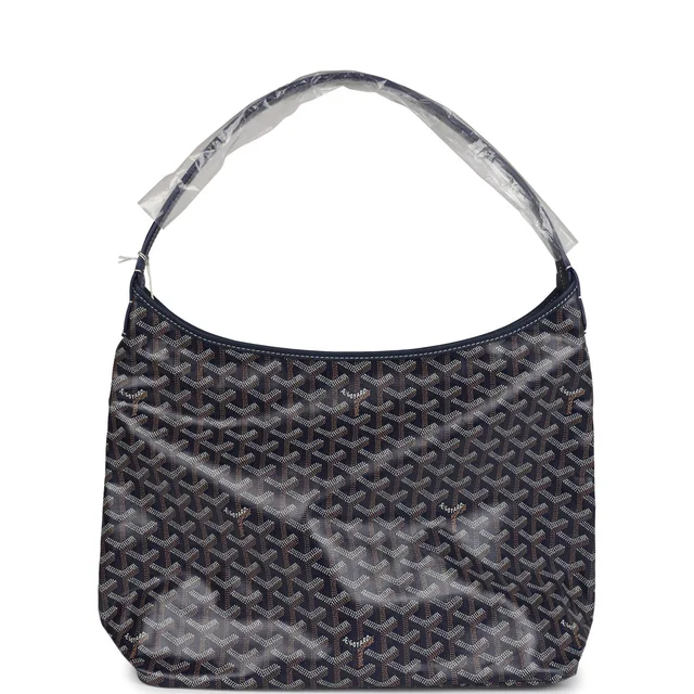 Goyard Goyardine Navy Blue Boheme Hobo Bag Palladium Hardware in Navy Calfskin from Madison Avenue Couture, photo 2 of 2