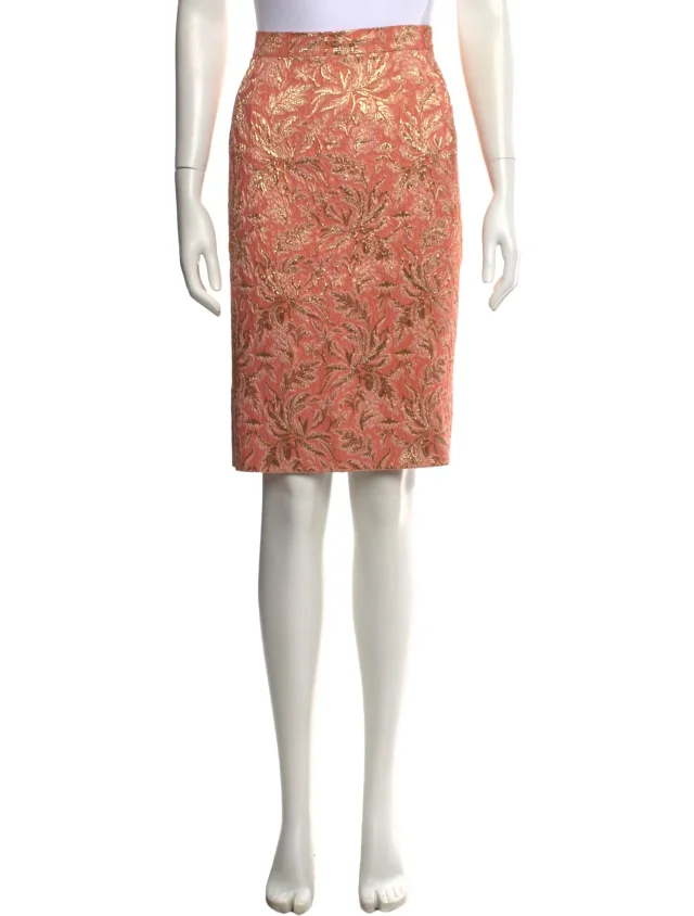 Dolce & Gabbana Silk Knee-Length Skirt in pink Silk from The RealReal