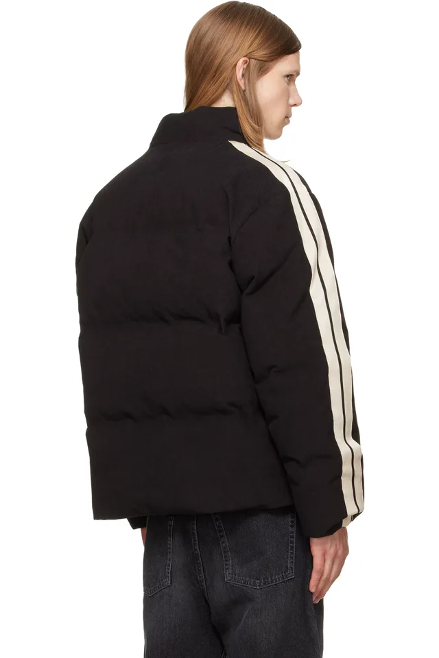 Palm Angels Black Tree Logo Cord Track Down Jacket, photo 3 of 4 from SSENSE