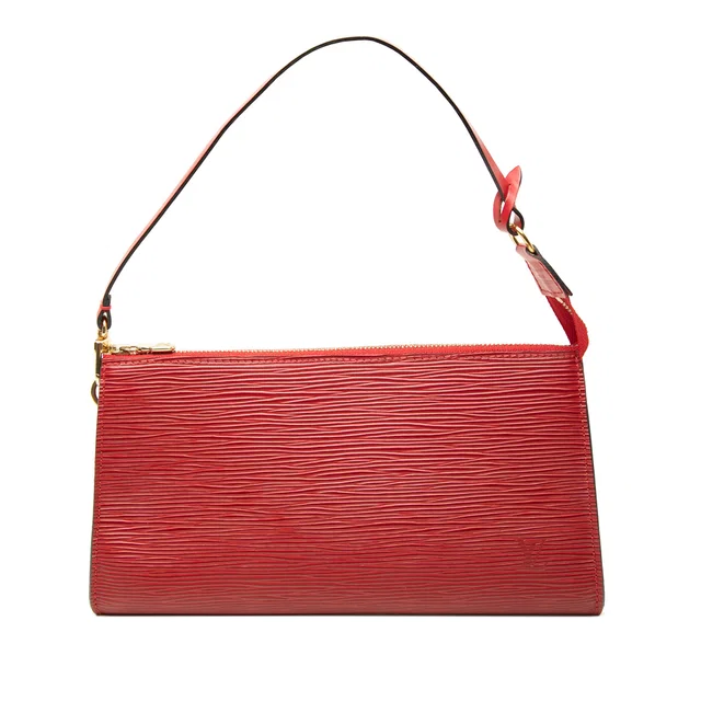 Red Louis Vuitton Epi Pochette Accessoires Shoulder Bag in Red Leather from Designer Revival