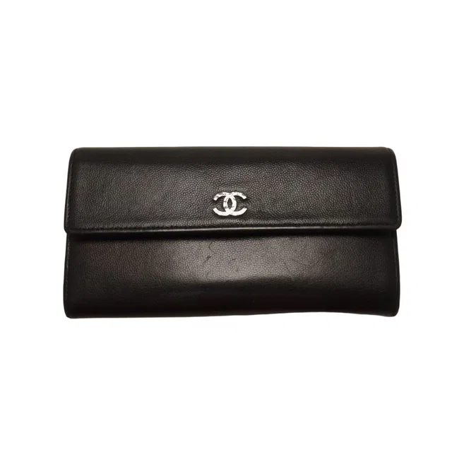 Chanel CC Logo Leather Wallet in Leather from The Reluxe