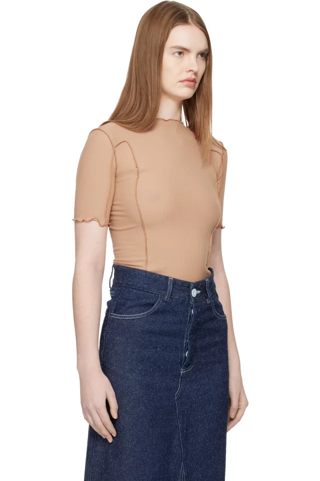 Baserange Tan Omato 3/4 T-shirt, photo 2 of 5 from SSENSE