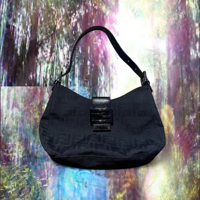 Fendi Women's Shoulder bags - Grey/Black in gray|black from Depop, photo 1 of 1