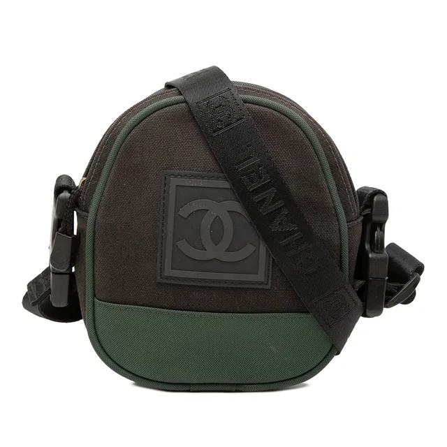 Brown Chanel Sport Line CC Nylon Crossbody in Brown Nylon from Designer Revival