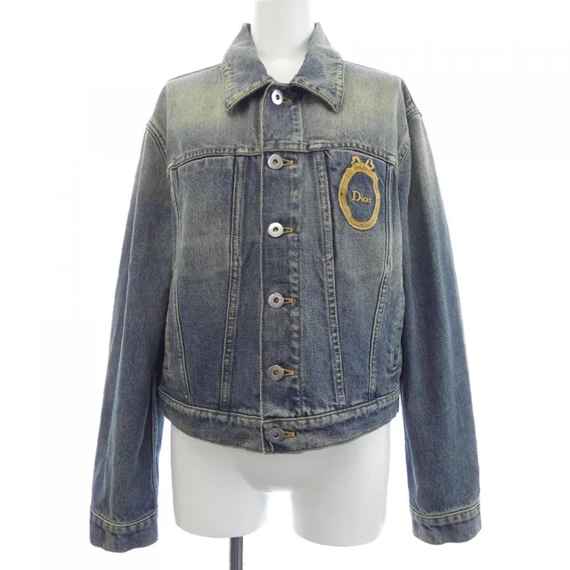 Dior Medaillon Cropped Jacket Denim in Denim from The Reluxe