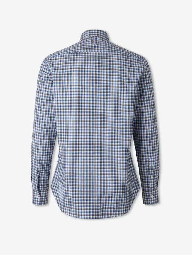 Canali Curved Hem Plaid Shirt, photo 2 of 4 from SENSER