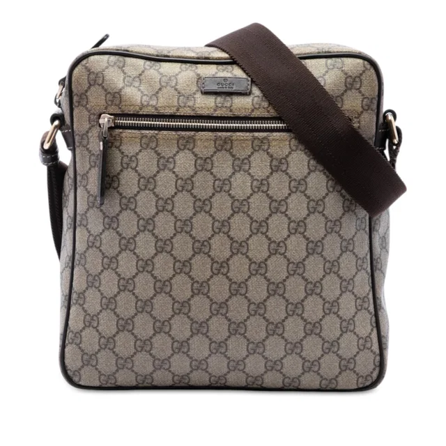 Beige Gucci GG Supreme Crossbody in Beige Coated canvas from Designer Revival