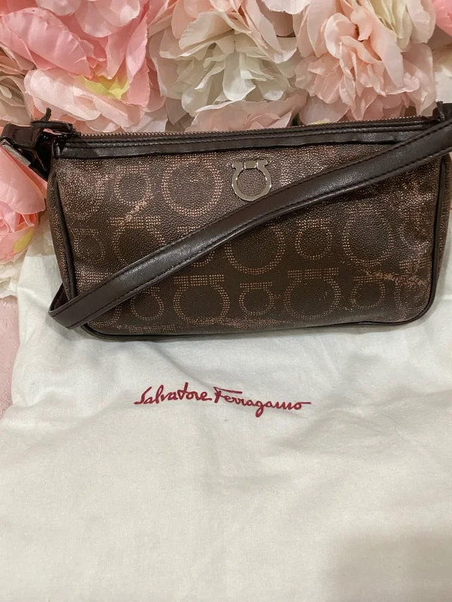 Ferragamo handbags in brown|red Coated canvas from Poshmark