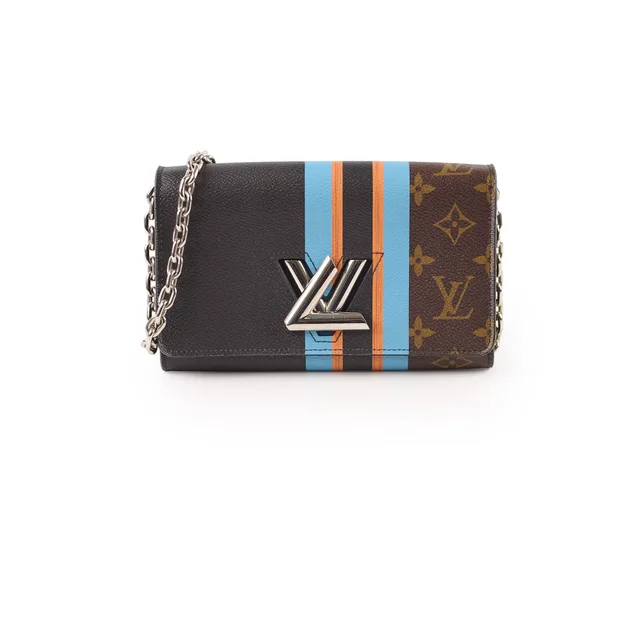 Louis Vuitton Monogram Striped Twist Wallet On Chain in Canvas from The Purse Affair