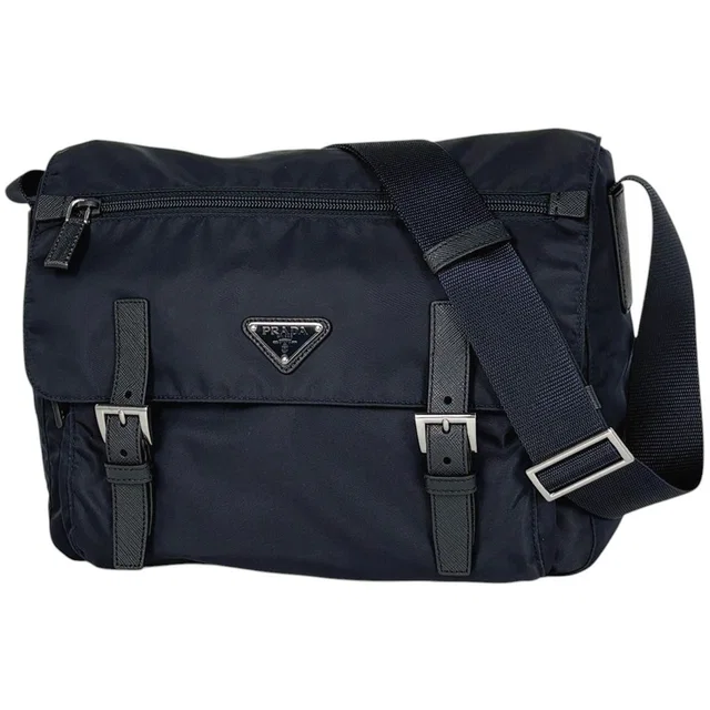 Prada Shoulder Bag Tessuto Nylon Blue in Blue Nylon from The Reluxe