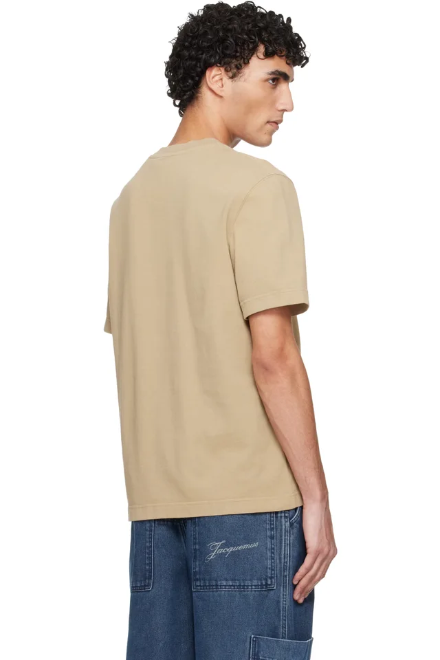 JACQUEMUS Beige 'The Gros Grain' T-shirt, photo 3 of 4 from SSENSE