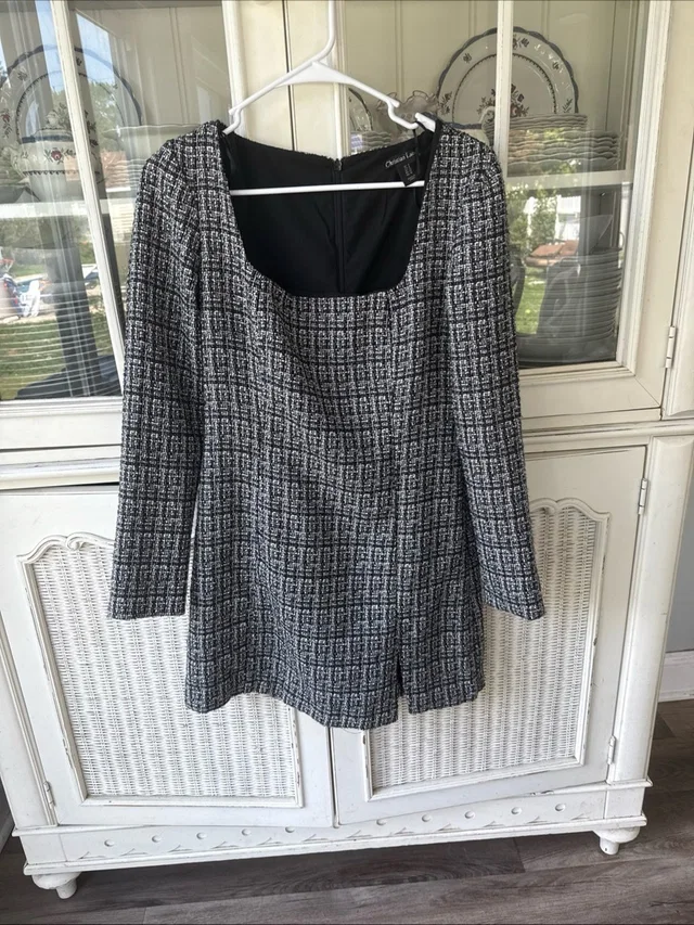 Christian Lacroix Short Tweed Dress Sz 6 in black|white Tweed from Poshmark