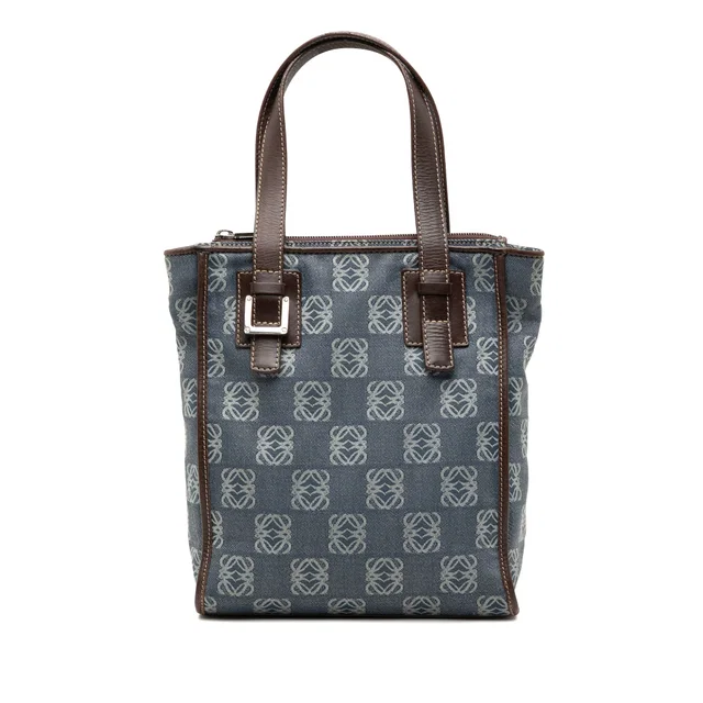 Blue LOEWE Anagram Denim Tote in Blue Denim from Designer Revival