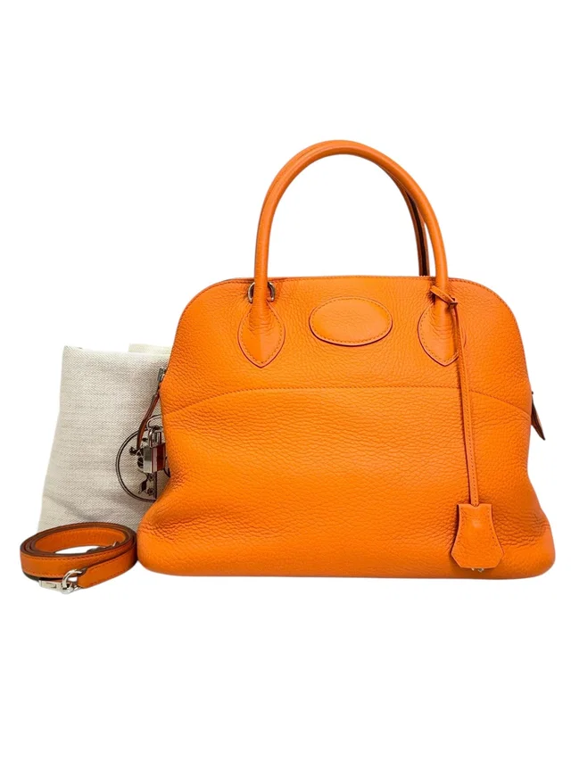 Hermès Bolide 31 in Orange Clemence in Orange Clemence leather from Luxury Promise