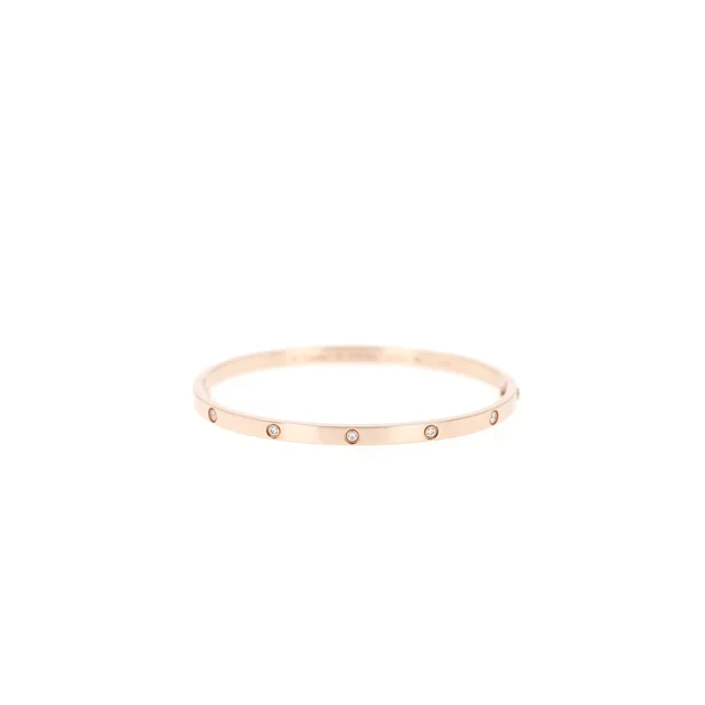 Cartier Love bracelet, small model, in rose gold and diamonds, size 17 in Pink from Collector Square, photo 2 of 3