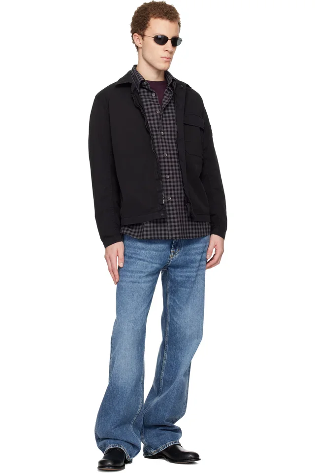 Stone Island Black 1200013 Stretch Organic Cotton Twill Shirt, photo 5 of 5 from SSENSE