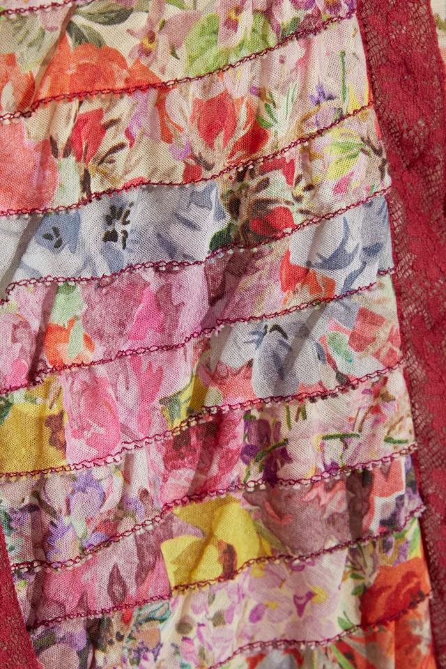 Valentino Garavani Floral-Print Broderie Anglaise Cotton Mini Dress in Claret, photo 4 of 4 from THE OUTNET