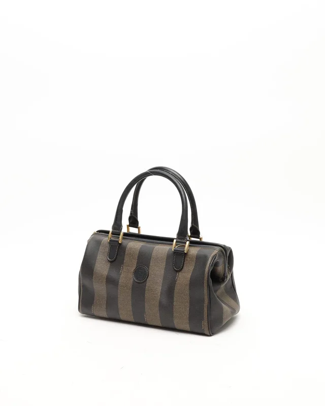 Fendi Pequin Stripe Boston Bag in Canvas from A Retro Tale, photo 3 of 7