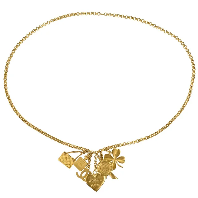 Chanel Chain Necklace Icon Gold 96P in Gold from AMORE Vintage Tokyo