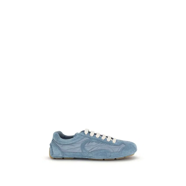 Prada Blue Lamb Ovis Aries Athletic Sneakers in Blue Suede from HEWI