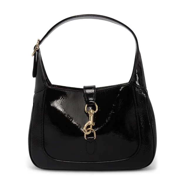 Gucci Patent Calfskin Small Jackie 1961 Bag in Black Calfskin from Blue Spinach