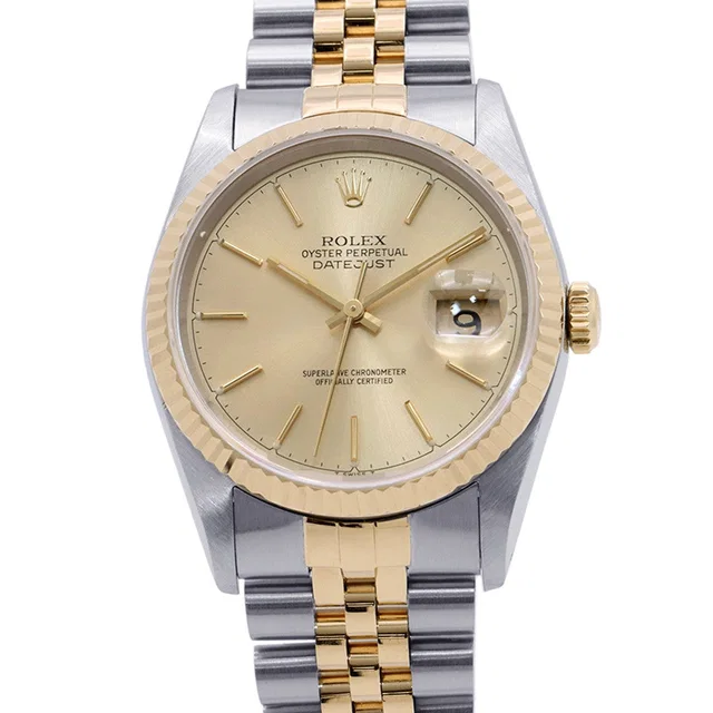 Rolex Datejust W36mm Stainless Steel K18YG Champagne Dial16233 from GALLERY RARE