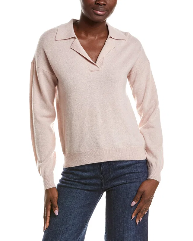 NAADAM 100% Cashmere V-Neck Polo Sweater, image 1 of 1 from Gilt