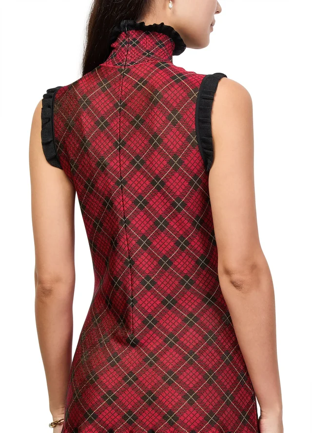 MCQUEEN Printed mini dress in Red 100% viscose, photo 5 of 6 from 24S (US)