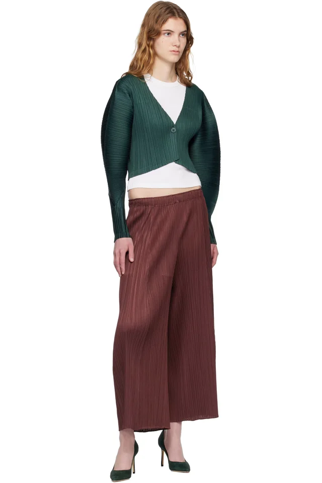 PLEATS PLEASE ISSEY MIYAKE Green Monthly Colors December Cardigan, photo 4 of 4 from SSENSE